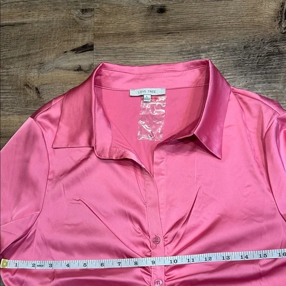 NWOT-Love Tree Vibrant Pink Shirt - Picture 7 of 9